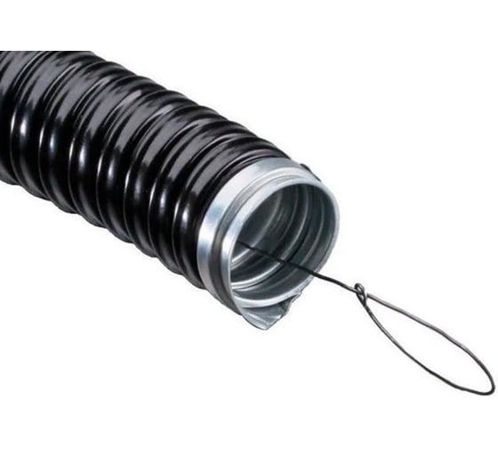 Металлорукав УРАЛ ПАК ПВХ изоляция, с протяжкой РЗ-Ц-П-25 черный 50 м МР-1201025-050