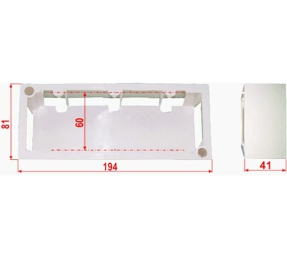 Настенная коробка LANMASTER под рамку французского стандарта 45х135 мм LAN-WB45x135-WH
