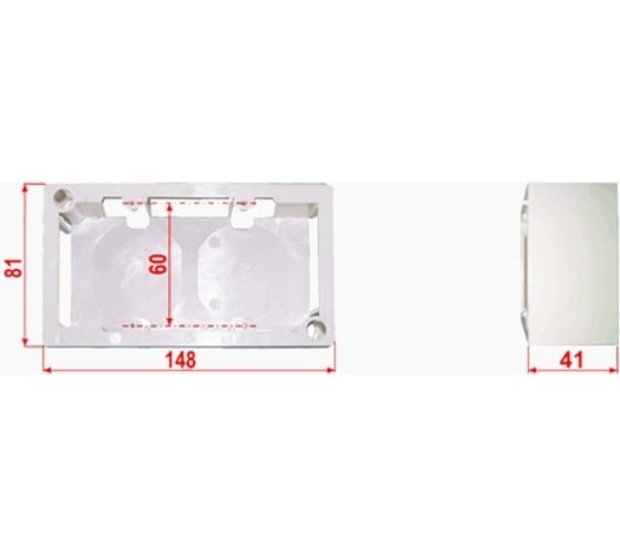 Настенная коробка под рамку французского стандарта LANMASTER 45х90 мм LAN-WB45x90-WH