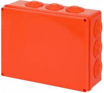 Распаячная коробка ЭРА KORv-240-190-90-12g-OR-FR ОП огнестойкая 240х190х90мм оранжевая на винтах 12 вх. IP55 Б0071912