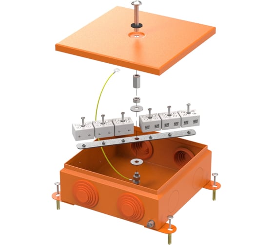 Коробка металлическая огнестойкая Промрукав 70-0380-FR10.0-12 E15-E120 RAL2004 150x150x60 (6 шт/кор) 70-0380-2004-FR10.0-12