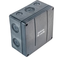 Коробка распределительная EXTHERM 140*140*76 мм IP 66, черная, в комплекте с клеммным рядом 10х10 кв.мм, 76А, Extherm JB-100-BL
