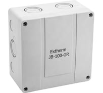 Коробка распределительная EXTHERM 140*140*76 мм IP 66, серая, в комплекте с клеммным рядом 10х10 кв.мм, 76А, Extherm JB-100-GR