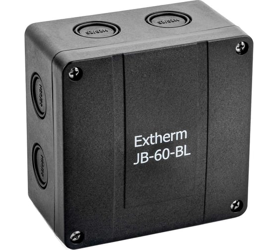 Коробка распределительная EXTHERM 110*110*67 мм IP 66, черная, в комплекте с клеммным рядом 5х6 мм², 41А JB-60-BL