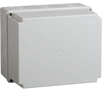 Коробка распаячная IEK КМ41344 для открытой проводки безгалогенная (HF) 240х195х165мм с монтажной платой IP55 5 вводов серая UKO10-240-195-165-K52-55