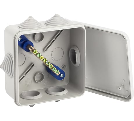 Коробка уравнивания потенциалов ЭРА KUPR 100х100х50мм, шина 6х9, 8 групп IP55 Б0051417