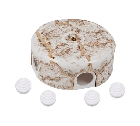 Распределительная коробка BIRONI Керамика Мрамор D78х30мм 4 кабельных ввода в комплекте B1-521-09-K