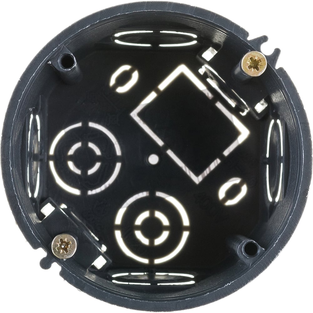 Установочная коробка ЭРА КУТ 68х40мм для твердых стен, саморезы, черная ...