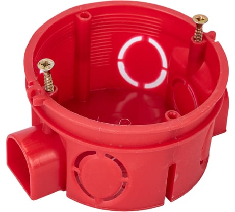 Усиленная установочная коробка ЭРА КУТС 68х42 мм, для твердых стен, красная IP20 Б0051809