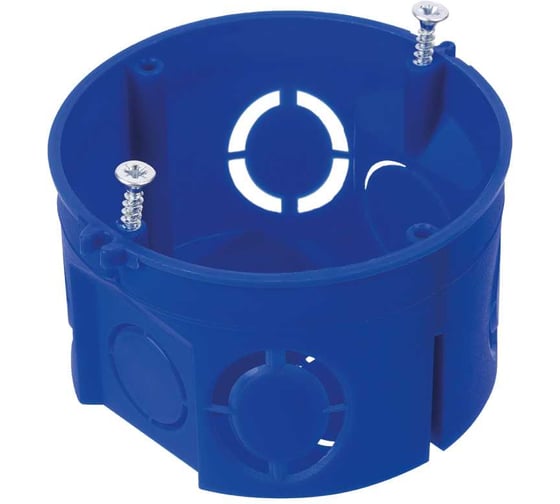 Установочная коробка TDM ELECTRIC СП D68х42 мм, без саморезов, без стыковочных узлов, синяя, IP20, упаковка 300 штук SQ1402-0434