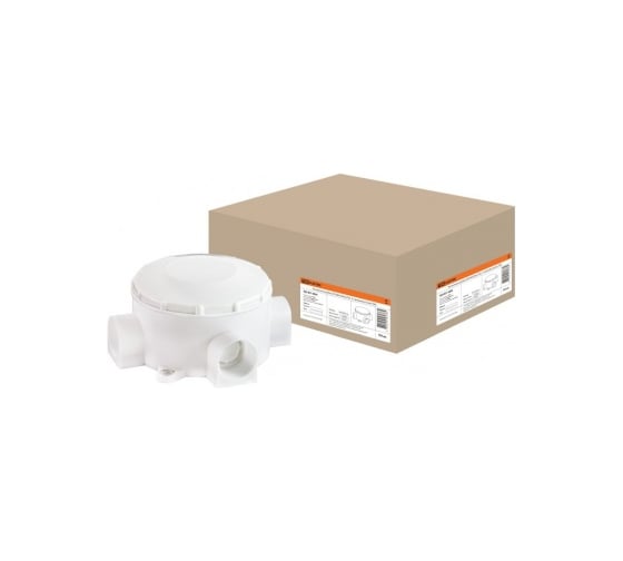 Коробка распределительная TDM ELECTRIC D80х35мм, IP42, 3-х рожковая, белая SQ1401-4014