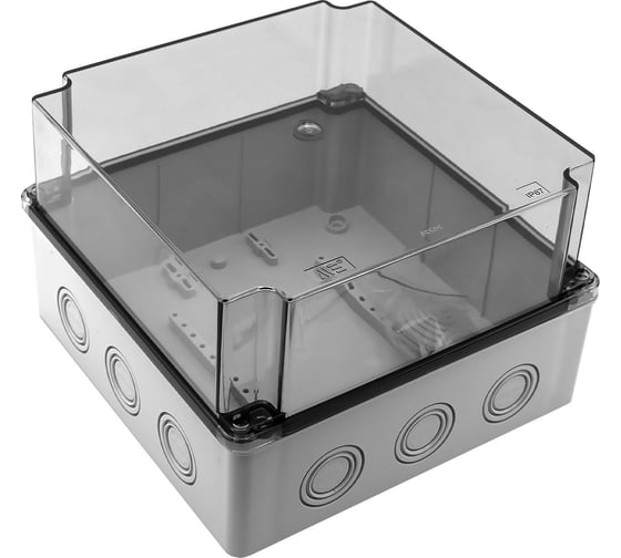 Коробка распределительная пластиковая Mete Enerji 210x210x140, высокая прозрачная крышка, IP67 40205207