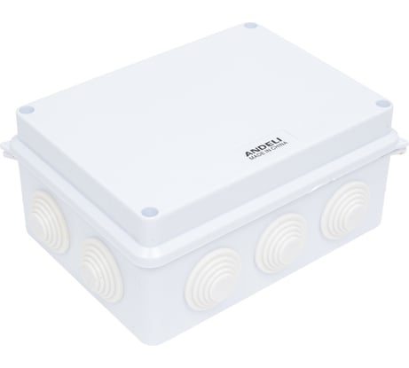 Распаечная коробка с крышкой ANDELI 150х110х70 10 входов, IP65 ADL18-602