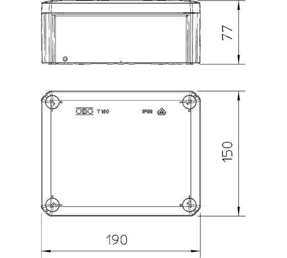 Распределительная коробка OBO Bettermann 190х150х77мм T 160 OE 2007271