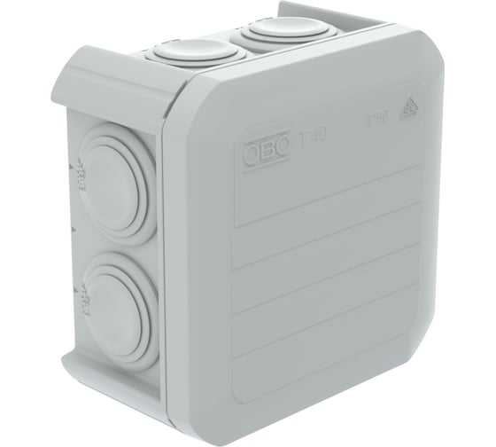 Распределительная коробка OBO Bettermann 90x90x52, полипропилен, IP55, 7xM25,cерая 5 шт 2007045