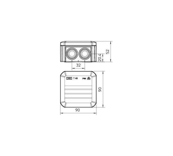 Распределительная коробка OBO Bettermann 90x90x52, полипропилен, IP55, 7xM25,cерая 5 шт 2007045