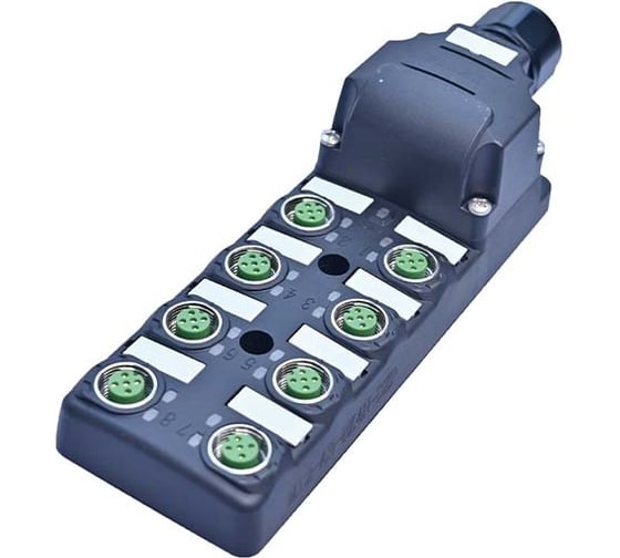 Распределительная коробка VELLEDQ M12-A3-8K4P-DZP , разъем М12, портов 8, 4pin, PNP,разъем DZP 08-00034473