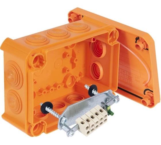 Коробка огнестойкая OBO Bettermann FireBox T100, 136х102х57 мм, IP66, 5+1 клемма, 4 мм2, вводы d25x8,d32x2, вн.кр. 7205513