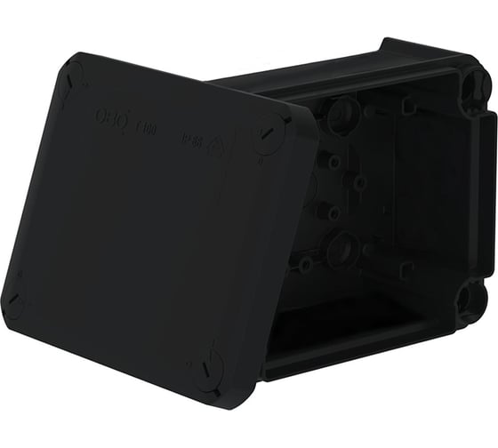 Коробка распределительная OBO Bettermann T100, 136х102х57 мм, IP66, сплошная стенка, чёрная 6841425