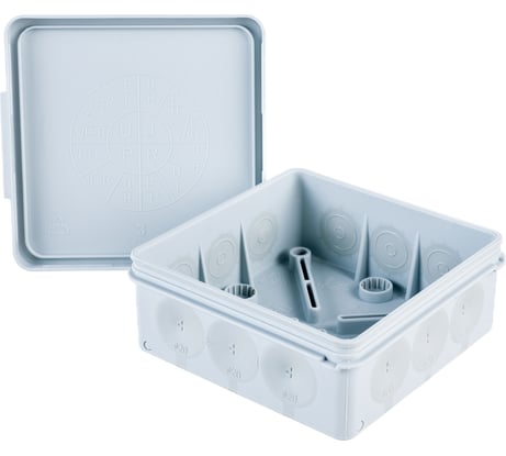 Распределительная коробка Промрукав для прямого монтажа двухкомпонентная безгалогенная HF 100x100x40 12 вводов 60-0303