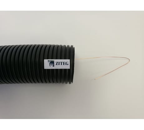 Гибкая гофрированная труба ПНД ZITEG D40мм с протяжкой, цвет черный, 25м. 7930108870447