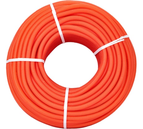 Гофрированная труба REXANT из ПНД с зондом, d 20 мм, оранжевая, 100 м 28-0020-5