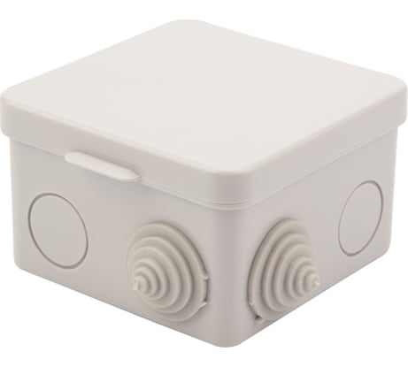 Распределительная коробка наружного монтажа REXANT с откидной крышкой 80x80x50 мм IP54 28-3064