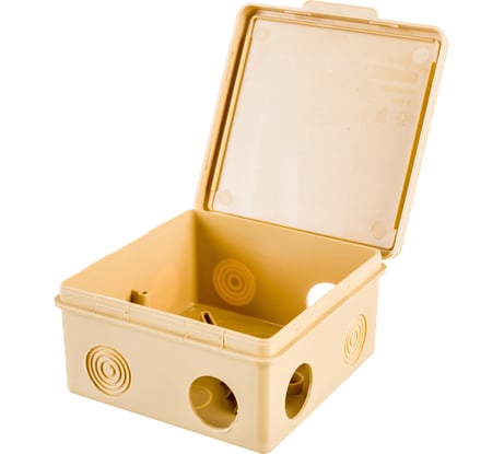 Распаечная коробка Урал ПАК для открытой проводки под светлое дерево 100*100*50мм (квадраная), 8 входов ( герм.), КО-83011100-018