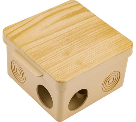 Распаечная коробка Урал ПАК для открытой проводки под светлое дерево 80*80*50мм (квадратная), 7 входов КО-82011080-032