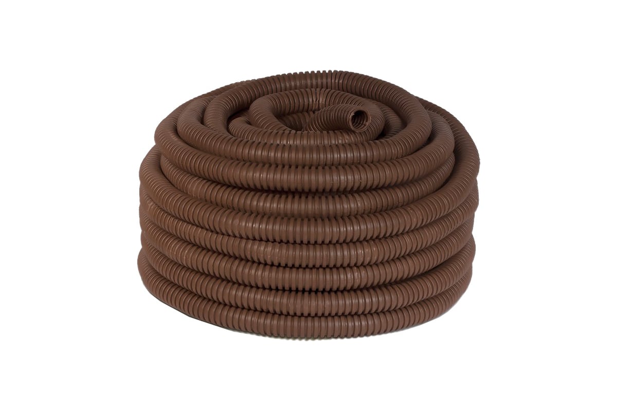 Легкая гофротруба ПВХ Урал ПАК с протяжкой под темное дерево-20 мм (25 ...