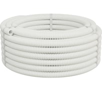 Гофрированная труба Экопласт HFFR тяжелая, с зондом, без галогена, ПЛЛ, диам.20мм ПВ-0 (100м) цвет белый 21120HFR-W