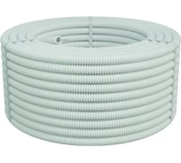 Гофрированная труба Экопласт ПП HF-FR тяжелая, с зондом, без галогена, ПЛЛ диам.16мм ПВ-0 (100м) белый 61116HFR-W