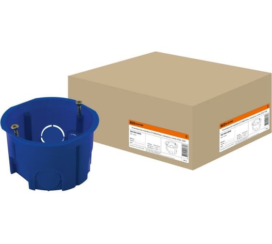 Коробка распределительная TDM ELECTRIC D68х45мм, саморезы, синяя, IP20 SQ1402-0902 1