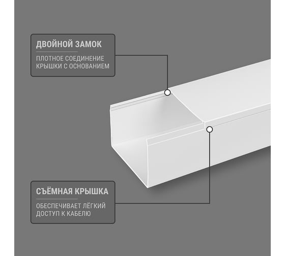Кабель-канал TDM ELECTRIC белый 80х60, 2 метра, упаковка 8 штук SQ0402-0023
