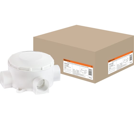 Коробка распределительная TDM ELECTRIC D80х35мм, IP42, 3-х рожковая, белая упаковка 150 штук SQ1401-4004
