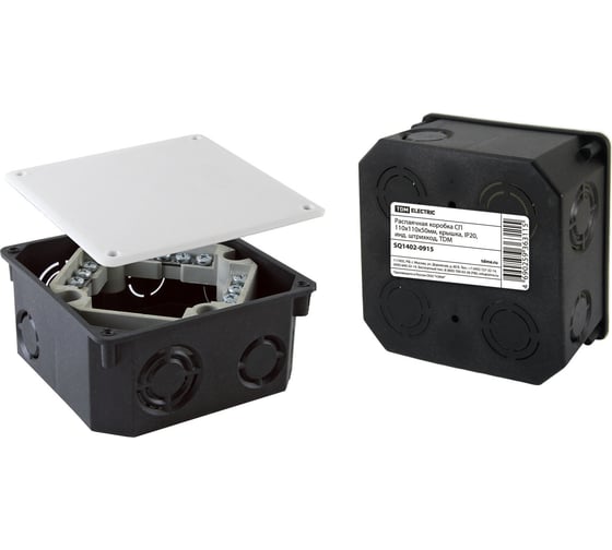 Распаечная коробка TDM ELECTRIC СП (110x110x50 мм; крышка; IP20; инд. штрихкод) SQ1402-0915