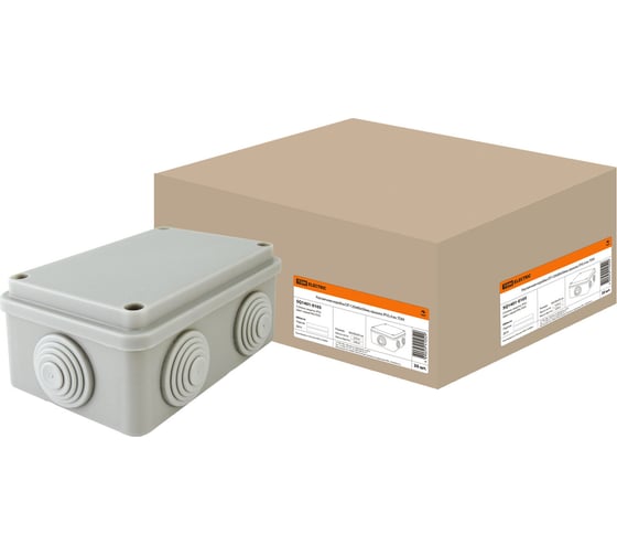 Распаячная коробка TDM ELECTRIC ОП 120x80x50мм, крышка, IP55, 6 вх. SQ1401-0105 1