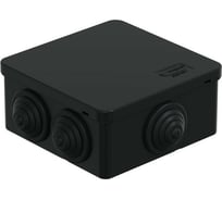 Распределительная коробка Экопласт JBS101 о/п 100x100x55, 6 выходов, IP55 цвет черный 44037BL-1