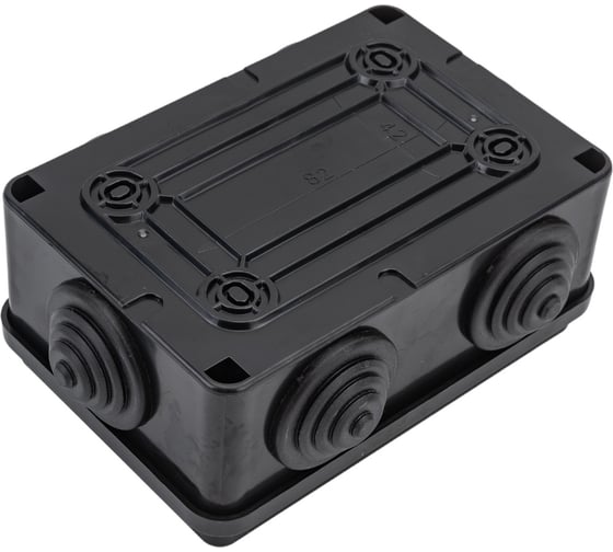 Распределительная коробка Экопласт JBS120 о/п 120x80x50, 6 выходов, IP55 цвет черный 44008BL-1