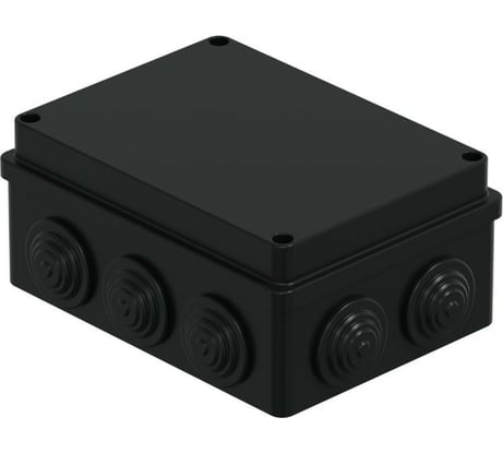 Распределительная коробка Экопласт JBS150 о/п 150x110x70, 10 выходов, IP55 цвет черный 44009BL-1