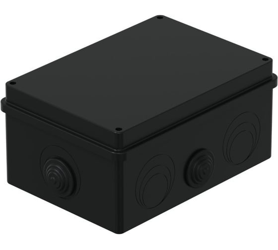 Распределительная коробка Экопласт JBS210 о/п 210x150x100, 8 выходов, IP55 цвет черный 44016BL-1