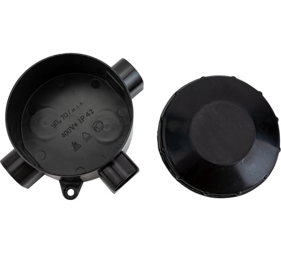 Распаечная трехрожковая коробка Navigator 93 760 nss-db-70-35-bl открытого монтажа черный 93760