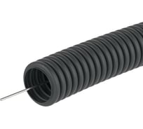 Гофрированная труба DKC 25 мм, лёгкая, с протяжкой, 50 м, цвет чёрный 71725