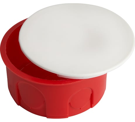 Монтажная коробка STEKKER EBX30-01-1-20-80 для сплошных стен, с крышкой, D80*40мм, IP20, красный (GE41007) 49003