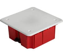 Монтажная коробка STEKKER EBX30-02-1-20-92 для полых стен, с пластиковыми зажимами, с крышкой, 92*92*45мм, IP20, красный (GE41022) 49007