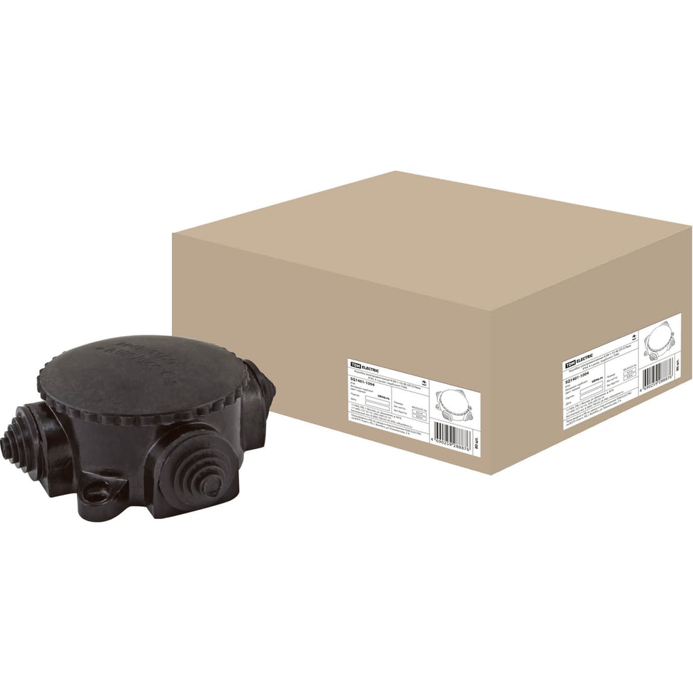 Электромонтажная коробка TDM КЭМ 1-10-4Б ОП (диаметр 78 мм; IP44; 4-х ...