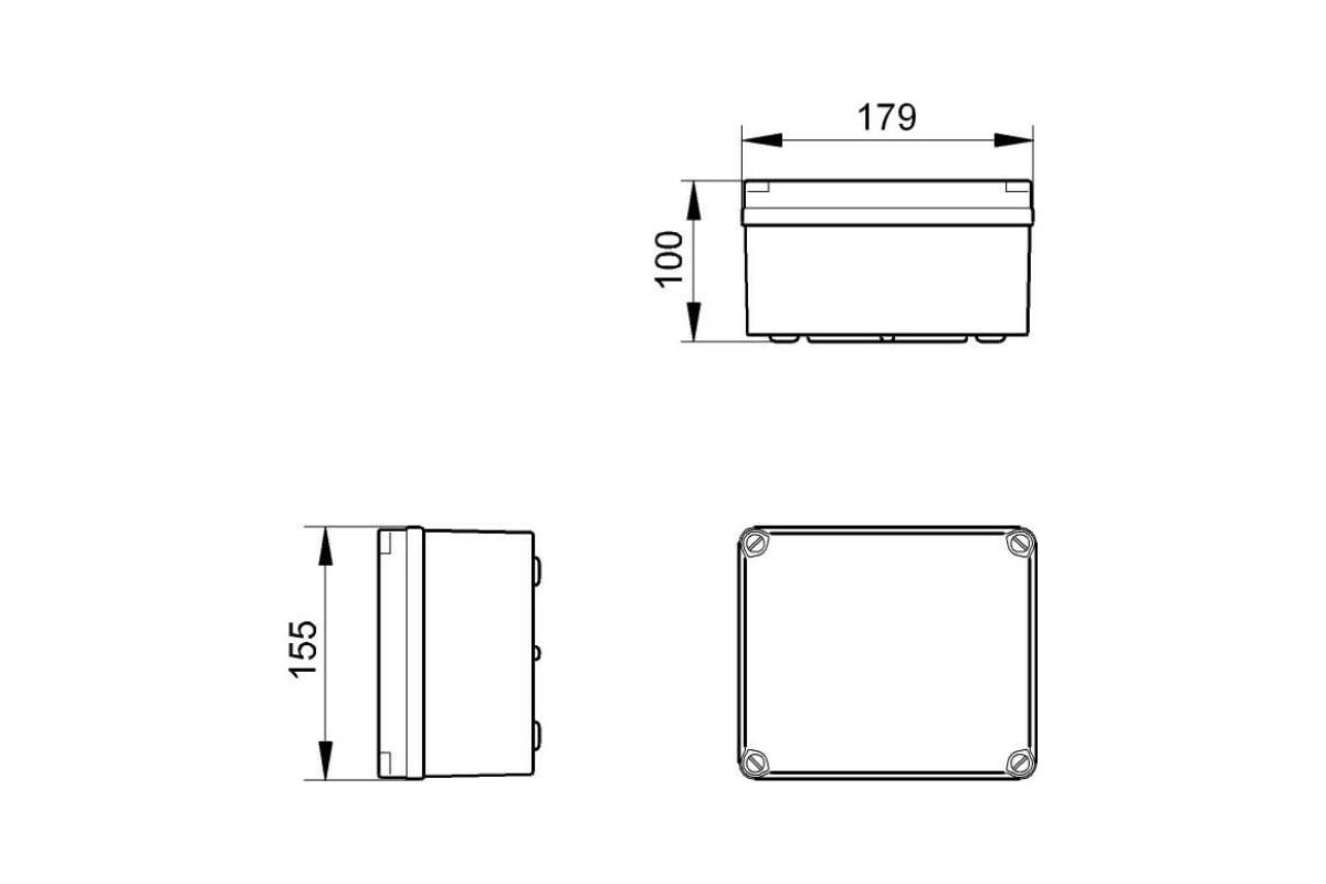 Коробка ответвительная с гладкими стенками ip56 300х220х120мм