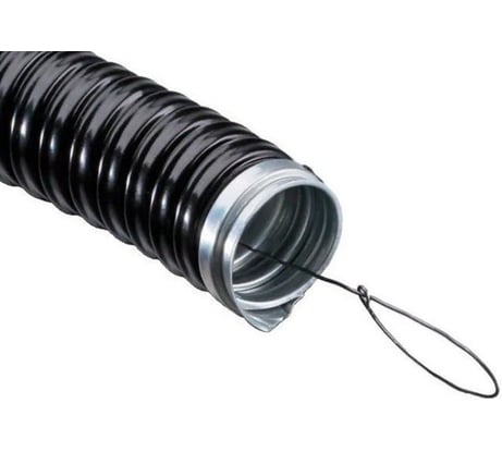 Металлорукав УРАЛ ПАК ПВХ изоляции с протяжкой РЗ-Ц-П 20мм черный 25м МР-1201020-025