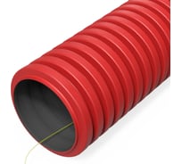 Гофрированная гибкая двустенная труба ПНД Промрукав тип 750 (sn57) с зондом красная d32 мм 150м PR15.0285