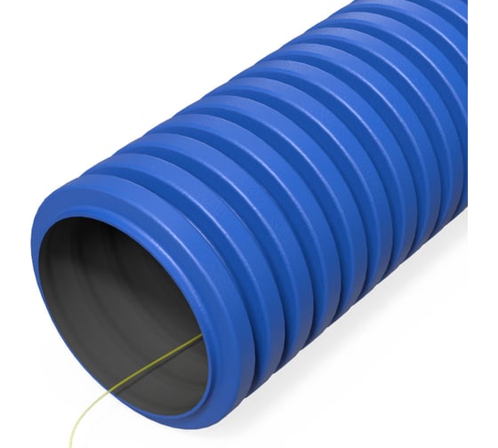 Гофрированная гибкая двустенная труба ПНД Промрукав тип 750 (sn49) с зондом синяя d40 мм 50м PR15.0265 24426219